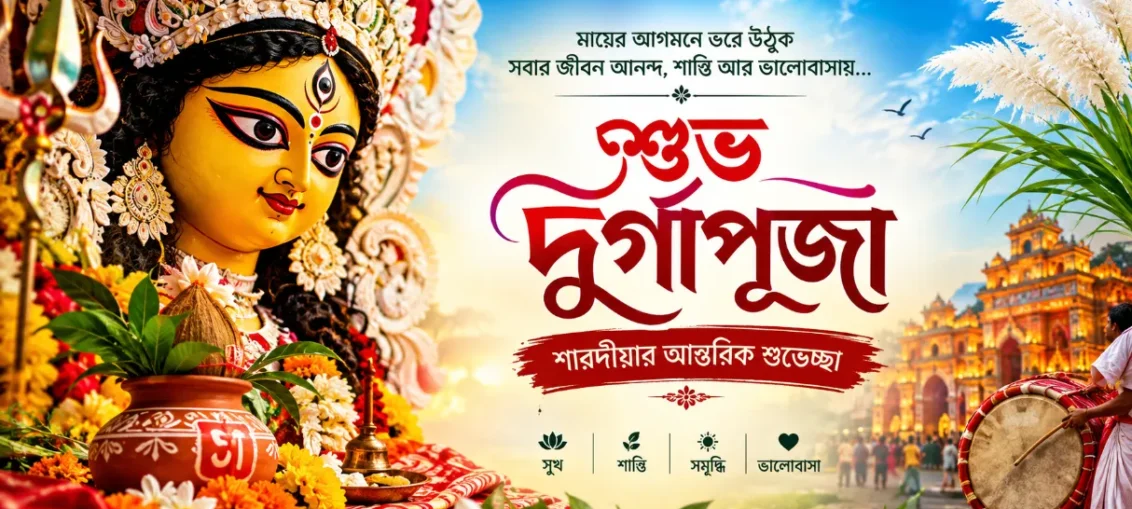দুর্গাপূজার শুভেচ্ছা বার্তা বাংলা ২০২৬: ৫০+ সুন্দর শুভেচ্ছা, WhatsApp স্ট্যাটাস ও ক্যাপশন