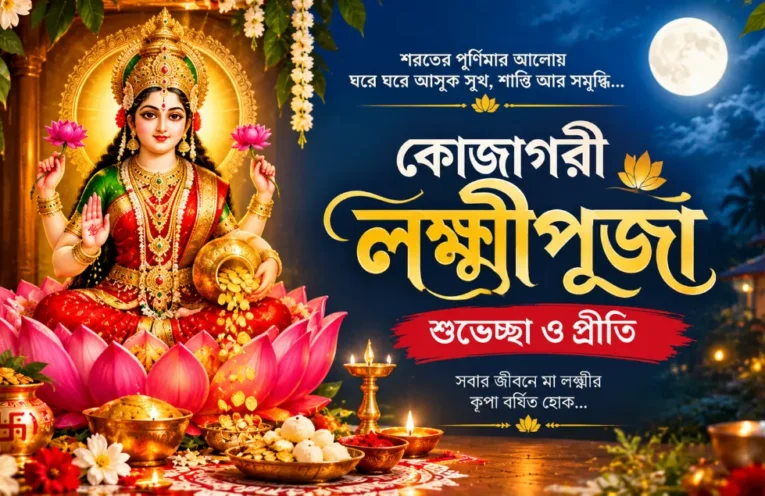 কোজাগরী লক্ষ্মীপূজার বাংলা শুভেচ্ছা ও মা লক্ষ্মীর ছবি